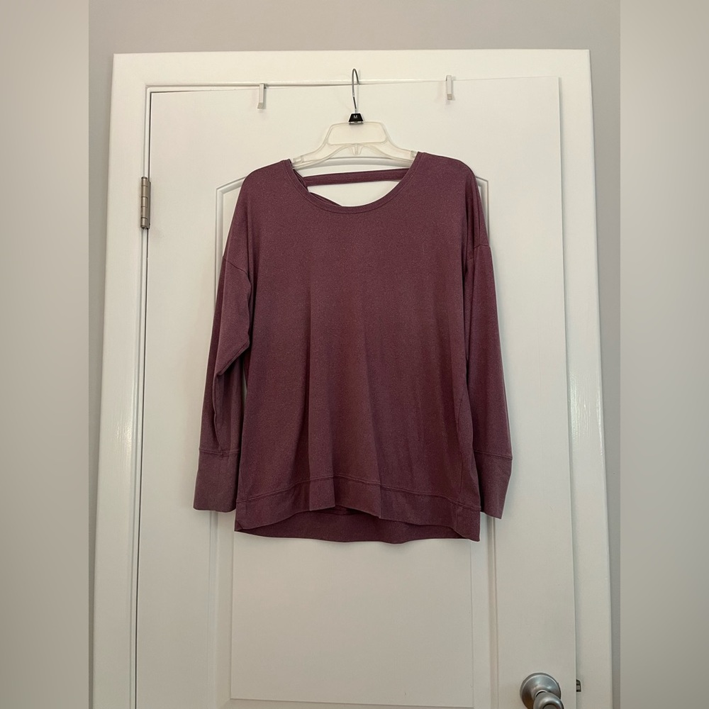 Tek Gear Purple Scoop Neck Crossback Long-Sleeve Athletic Shirt